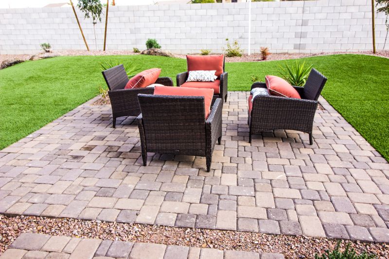 Outdoor patio with furniture